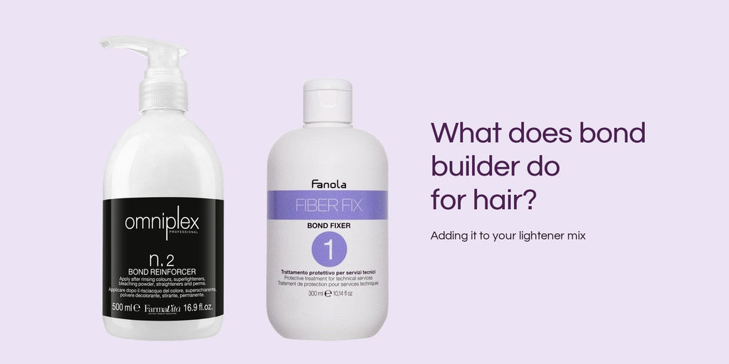 FarmaVita Omniplex n.2 Bond Reinforcer 500ml and Fanola Fiber Fix N.1 Bond Fixer beside the question What does bond builder do for hair?