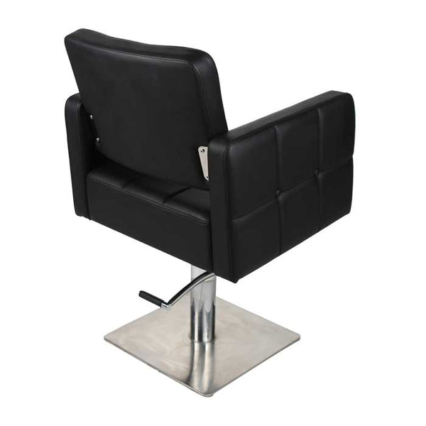Salon Fit Dakota Styling Chair Black Upholstered Square Base Salon Styling Chair