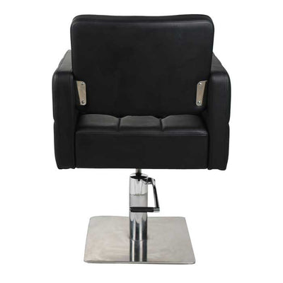 Salon Fit Dakota Styling Chair Black Upholstered Square Base Salon Styling Chair