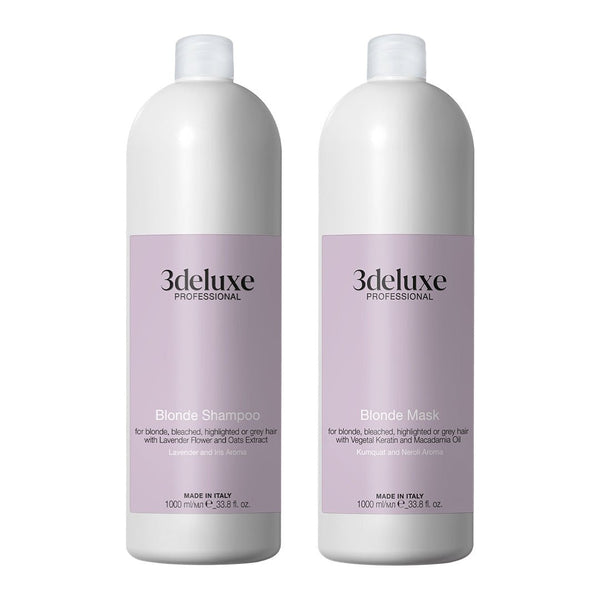 3deluxe Professional Blonde Shampoo + Mask 1000ml - Hairdressing Supplies