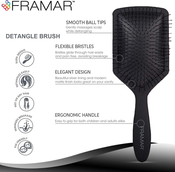 Framar Paddle Brush - Triple Brush Detangling Set