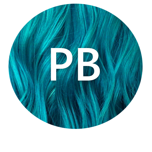 Peacock Blue PB hair colour swatch