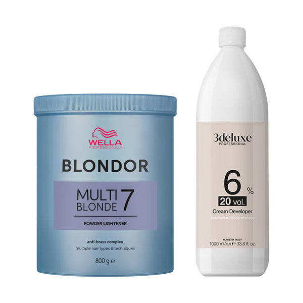 Wella Blondor Powder 800G + 3deluxe Professional Professional Cream Developer 20V 1000ml