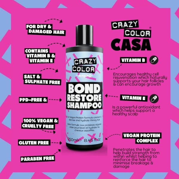 CRAZY COLOR BOND RESTORE SHAMPOO 250ML - Hairdressing Supplies