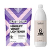 Crazy Color HighLift Violet Lightener 500g + 3deluxe Professional Professional Cream Developer 20V 1000ml - Hairdressing Supplies