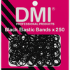 DMI Black Elastic Bands x250 - Black - Hairdressing Supplies