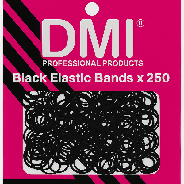 DMI Black Elastic Bands x250 - Black - Hairdressing Supplies