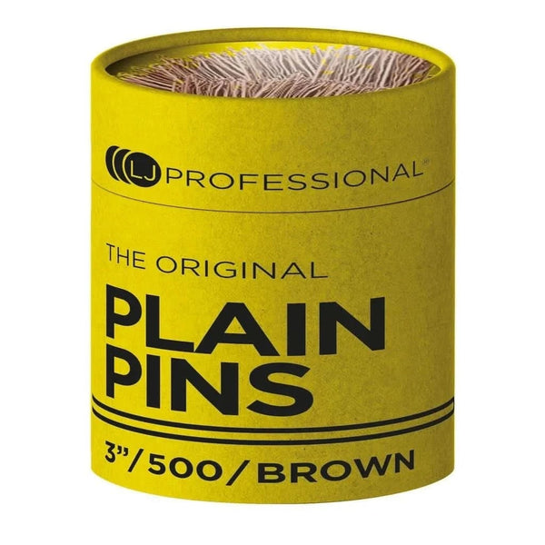 DMI LJ Professional 3" Hairpins Plain x500 - Brown - Hairdressing Supplies