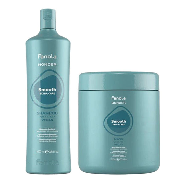 Fanola Wonder Smooth Shampoo + Mask 1000ml - Hairdressing Supplies