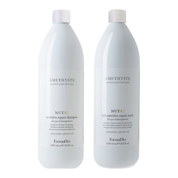 FarmaVita Amethyste Nutri Nutritive Repair Shampoo + Mask 1000ml - Hairdressing Supplies