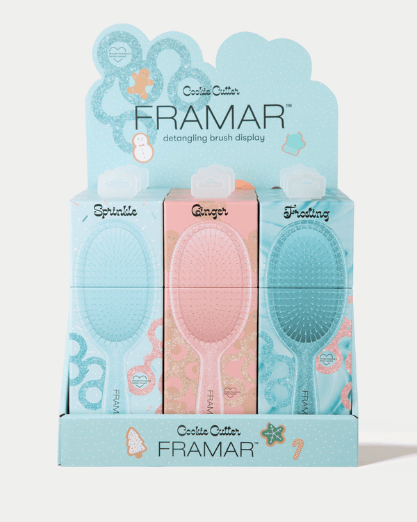 Framar Cookie Cutter Detangle Hair Brush Display - 9 Pack - Hairdressing Supplies