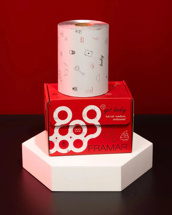 Framar Embossed Roll Medium Get Lucky (320ft) - Hairdressing Supplies