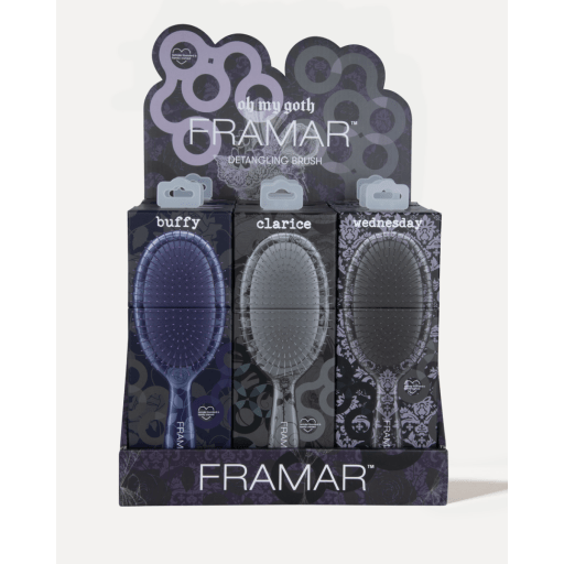 Framar Oh My Goth 9pc Detangle Brush Display - Hairdressing Supplies