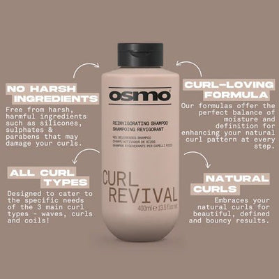 Osmo Curl Revival Reinvigorating Shampoo 400ml - Hairdressing Supplies