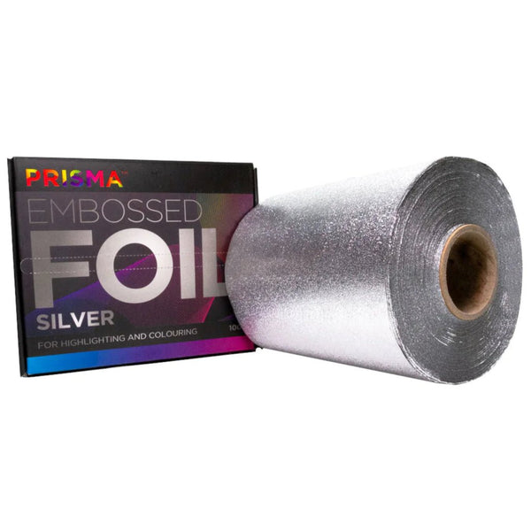 Prisma Embossed Foil 120mm x 100m - Silver - Hairdressing Supplies