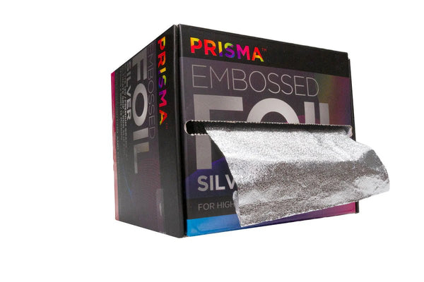 Prisma Embossed Foil 120mm x 100m - Silver - Hairdressing Supplies