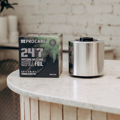 PROCARE PREMIUM SUPERWIDE SILVER 24*7 HAIR FOIL REFILL ROLL 120MM X 450M - Hairdressing Supplies