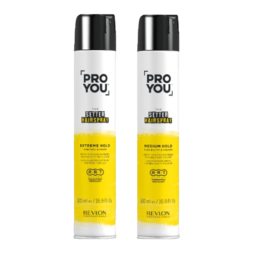 Revlon Pro You The Setter Hairspray Medium 500ml + Revlon Pro You The Setter Hairspray Strong - Hairdressing Supplies