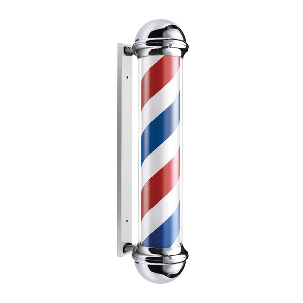 Salon Fit Barber Pole Silver 96cm - Hairdressing Supplies