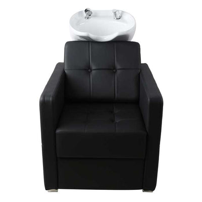 Salon Fit Dakota Back Wash Unit Black with White Basin - Hairdressing Supplies