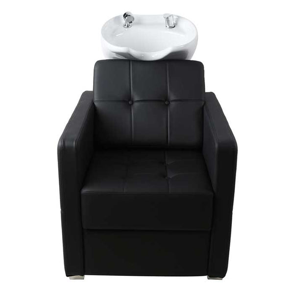 Salon Fit Dakota Back Wash Unit Black with White Basin - Hairdressing Supplies