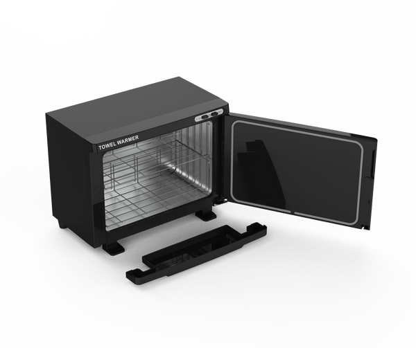 Salon Fit Lotus Hot Towel Cabinet Black Large - Hairdressing Supplies
