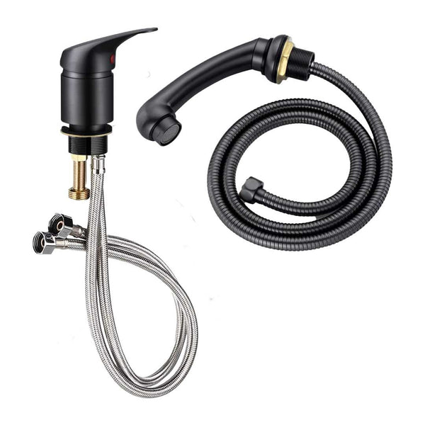 Salon Fit Mixer Tap Set Complete Black - Hairdressing Supplies