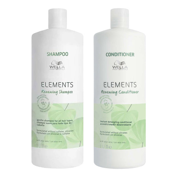 Wella Professionals Elements Renewing Shampoo + Conditioner 1000ml - Hairdressing Supplies