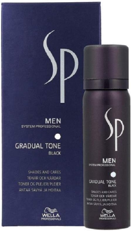Wella System Professional Men Gradual Tone Pigment Black Mousse 60ml + 30ml - Hairdressing Supplies