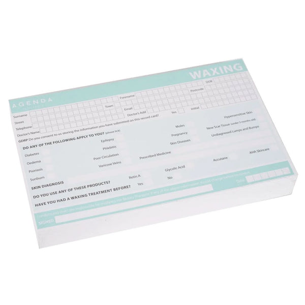 Agenda Record Cards Waxing - Hairdressing Supplies