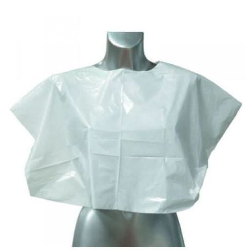 DMI Disposable Shoulder Capes (100x) - white disposable salon gown - Hairdressing Supplies