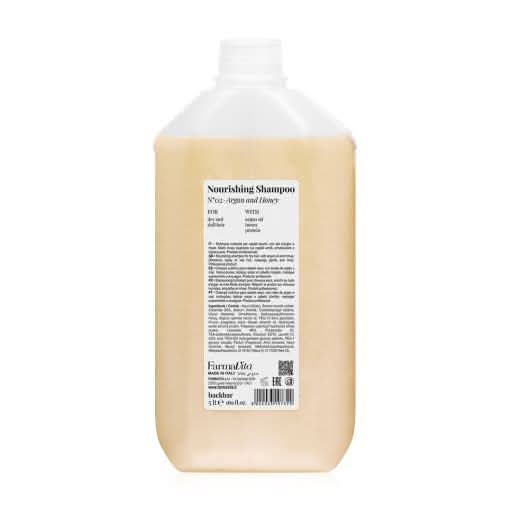 FarmaVita Back Bar Nourishing Shampoo No.02 - Argan and Honey 5 Litre - Hairdressing Supplies