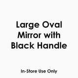 Large Oval Mirror With Handle - Black
