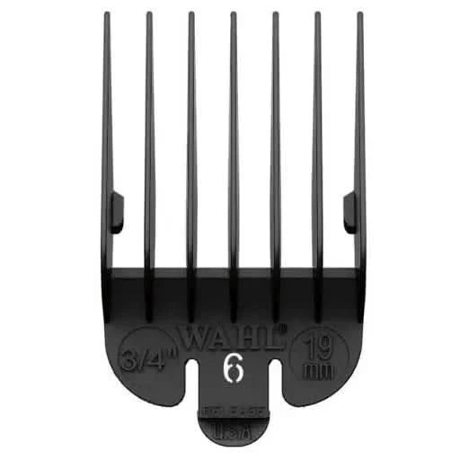 WAHL No.6 Attachment Comb 19Mm (3/4") Cut Black - Hairdressing Supplies