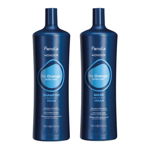 Fanola Wonder No Orange Shampoo + Mask 1000ml - Hairdressing Supplies
