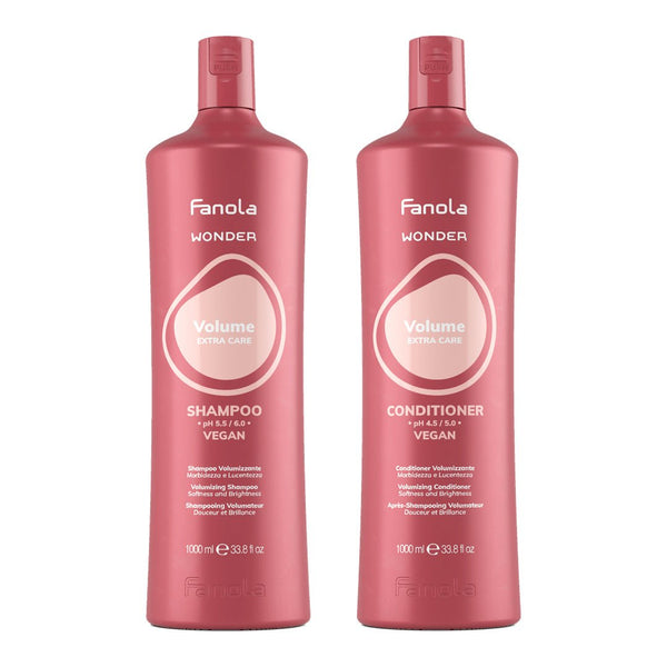 Fanola Wonder Volume Shampoo + Conditioner 1000ml - Hairdressing Supplies