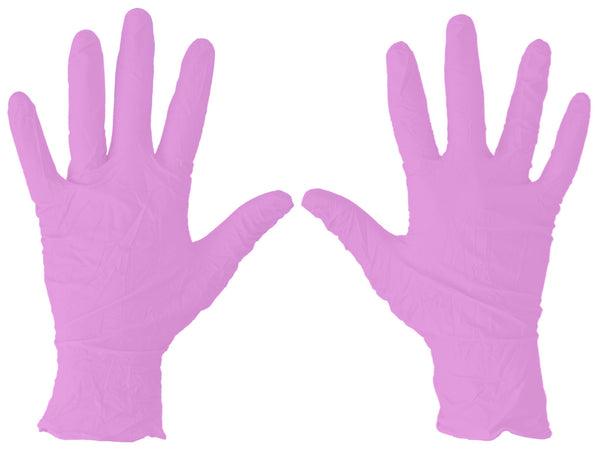 Gloves Nitrile Powder Free - Pink x100 - Hairdressing Supplies