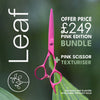 Leaf Pink Edition Scissor Duo Texturising & Cutting Scissors + Free Complete Comb Set - Hairdressing Supplies