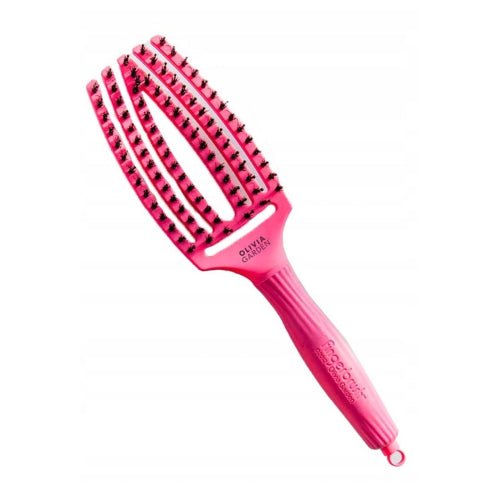 Olivia Garden - Fingerbrush Care - Iconic - Boar & Nylon - Hot Pink - Medium - Hairdressing Supplies