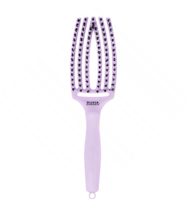 Olivia Garden - Fingerbrush Care - Iconic - Boar & Nylon - Lavender - Medium - Hairdressing Supplies