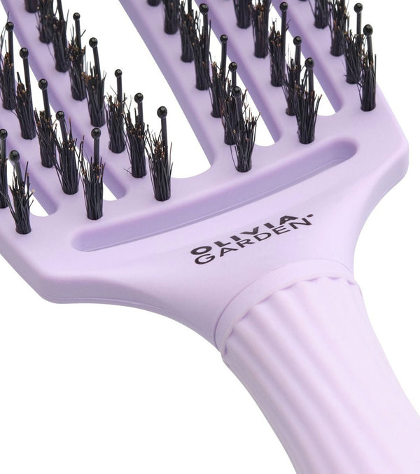 Olivia Garden - Fingerbrush Care - Iconic - Boar & Nylon - Lavender - Medium - Hairdressing Supplies