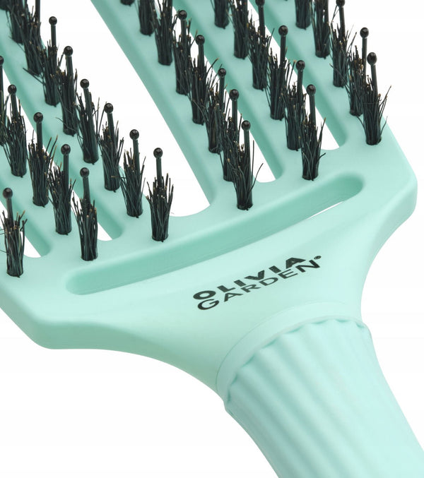 Olivia Garden - Fingerbrush Care - Iconic - Boar & Nylon - Mint - Medium - Hairdressing Supplies