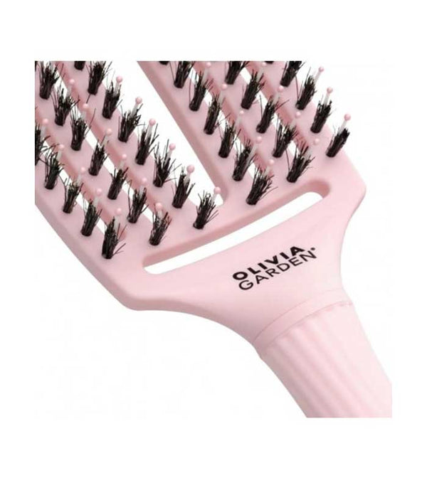 Olivia Garden - Fingerbrush Care - Iconic - Boar & Nylon - Pastel Pink - Medium - Hairdressing Supplies