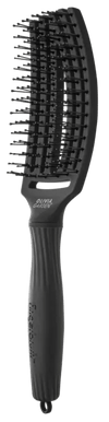 Olivia Garden - Fingerbrush Care - Iconic - Double Bristles - Black - Medium - Hairdressing Supplies