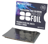 PROCARE PREMIUM SILVER SMALL HAIR FOIL STRIPS 125MM X 100MM X 100 SHEETS