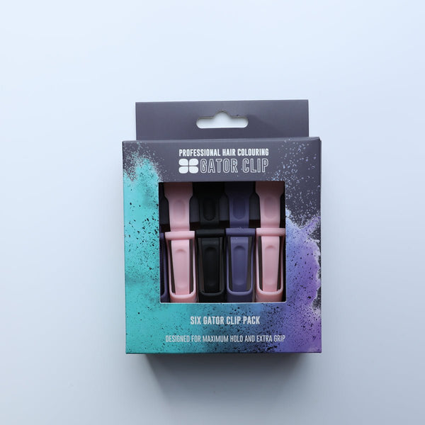 PROCARE PREMIUM GATOR CLIP SIX PACK GREY/PINK/BLACK - Hairdressing Supplies