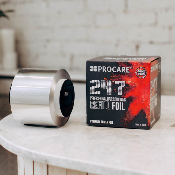 PROCARE PREMIUM SILVER 24*7 HAIR FOIL REFILL ROLL 100MM X 450M - Hairdressing Supplies