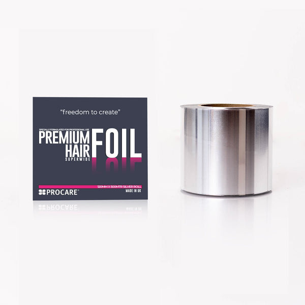PROCARE PREMIUM SILVER SUPERWIDE HAIR FOIL ROLL 120MM X 500M - Hairdressing Supplies