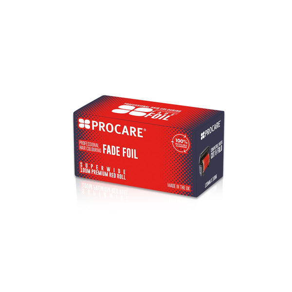 PROCARE PREMIUM SUPERWIDE RED FADE HAIR FOIL ROLL 120MM X 100M - Hairdressing Supplies