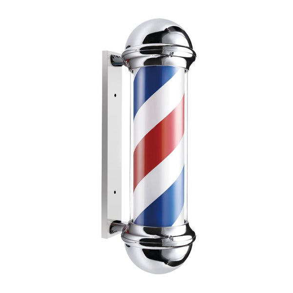 Salon Fit Barber Pole Silver 70cm - Hairdressing Supplies